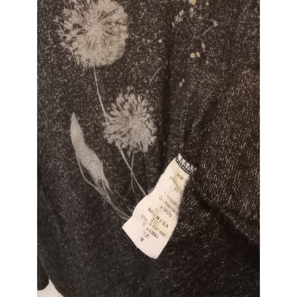 Jess & Jane "Whimsical Dandelion" Black Mineral Wash Lightweight Sweater Knit - Picture 5 of 5